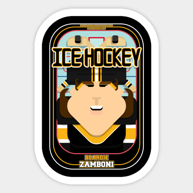 Ice Hockey Black and Yellow - Boardie Zamboni - June version Sticker by Boxedspapercrafts